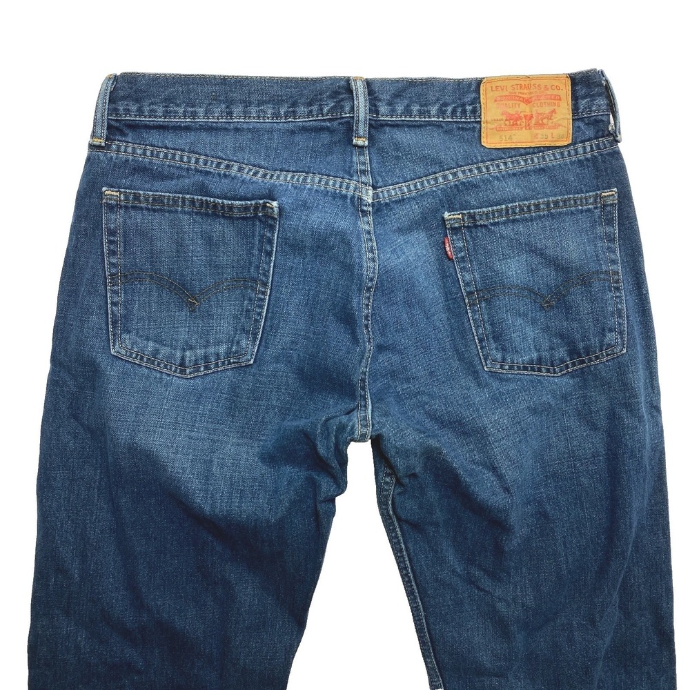 Levi's 514 Jeans Mens Size 35 Blue Denim Straight Leg Medium Wash